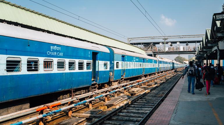 Bangalore, India - January 1, 2018 : Bengaluru City Junction Railway Station platform